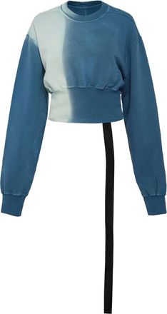 Rick Owens dip-dye strap-detail sweatshirt - women - Cotton - L - Blue