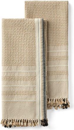 Coyuchi Bay Set of 2 Organic Cotton Hand Towels in Hazel W/Undyed at Nordstrom