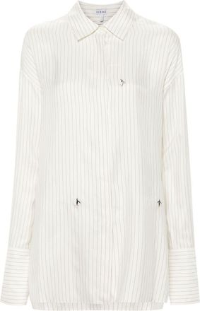 Loewe x Suna Fujita pinstripe shirt - women - Cotton/Silk/Polyester - 38 - White