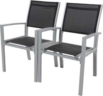 Habitat & Jardin Conjunto de 2 sillones de jard&iacute;n negro 57 x 62 x 90 cm