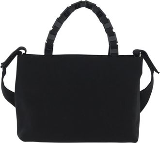 Ferragamo Vintage Handbag Canvas Black Canvas Handbag (Pre-Owned)