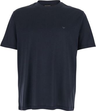 Emporio Armani Blue Round Neck Logo T-shirt