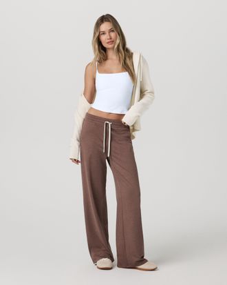 Vuori Clothing Halo Essential Wideleg Pants | Sable Heather | XS, Size Extra Small