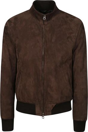 STEWART Drowne Nuvola Bomber Jacket - Heren - Leren en Su&egrave;de Jassen - Bruin - 2XL - Leer - Jassen