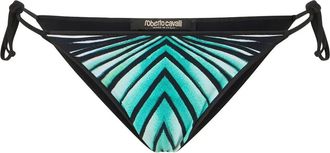 Roberto Cavalli Triangelvormige bikinislip met print - Blauw