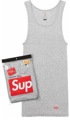 SUPREME x Hanes Tagless Tank Tops (3 Pack) Grey SUP-SS24-024
