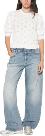 Twinset Jersey de cuello redondo - Knitwear - Mujer - Blanco - XS