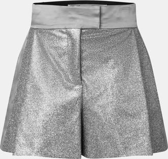 Off-white Womens Off White Metallic Bermuda Shorts in Silver - Size 4 UK