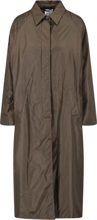 Aspesi Dark Green Nylon Waterproof Trench Coat