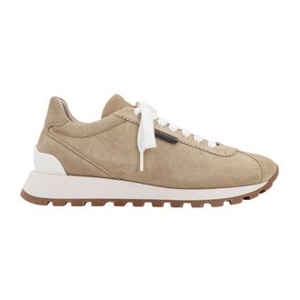 Brunello Cucinelli Schoenen, Dames, Beige, 39 EU, Su&egrave;de, Beige Su&egrave;de Veterschoenen