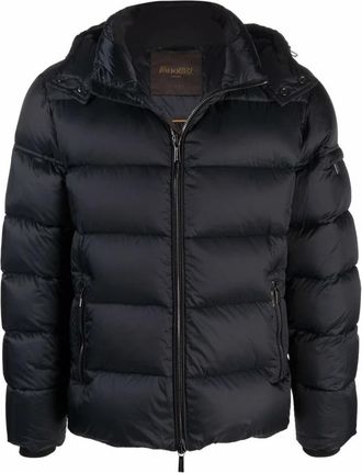 Moorer Blauwe Gewatteerde Hoodiejas - Heren - Gewatteerde jassen - Blauw - XL - Jassen