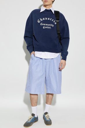 Willy Chavarria Sweatshirt With Print, Mens, Navy Blue