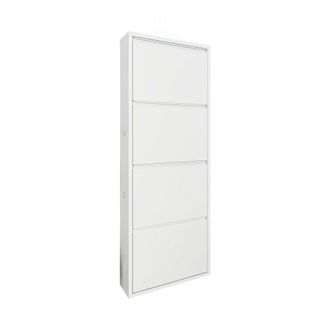 Dmora Zapatero Gonzalo, Zapatero, Armario De Entrada Multiusos, Zapatero, 50x15h138 Cm, Blanco, Con Embalaje Reforzado - Dmora