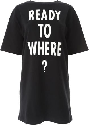 Moschino Ready To Where? Tshirt Dress - Dames - T-shirts - Zwart - M - Katoen - Tops