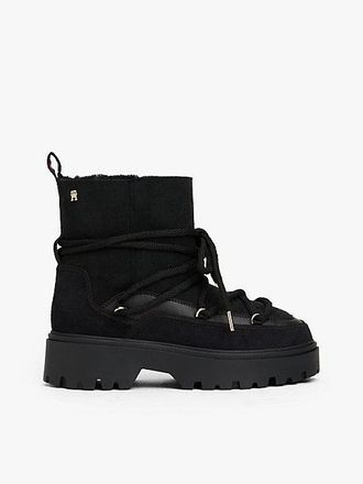 Tommy Hilfiger Leather TH Monogram Cleat Snow Boots