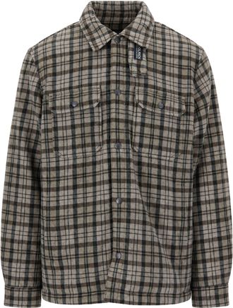 Woolrich Beige Alaskan Check Padded Shirt Jacket