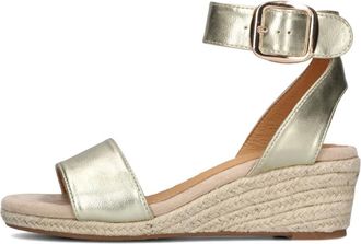 Omoda Schoenen, Dames, Geel, 40 EU, Gouden Espadrilles met 5 cm Sleehak