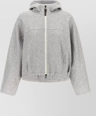 Brunello Cucinelli cashmere blend cropped hoodie