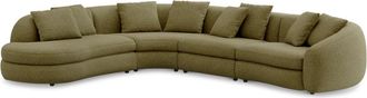Castlery Fable Extended Chaise Sectional Sofa Left Facing Customized, Performance Boucle Moss, Spill Resistant, Ultra Deep Seats for Castlery