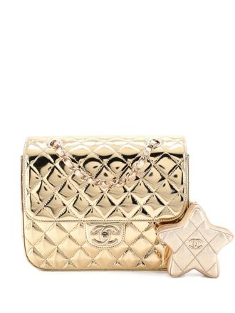 Chanel Zaino Hollywood Boulevard in pelle metallizzata trapuntata con portamonete a stella - Oro