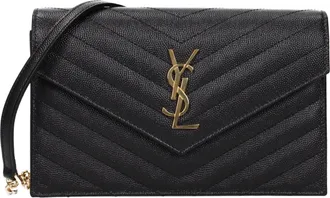 Saint Laurent Cassandre Crossbody Tas Dames Leer Zwart