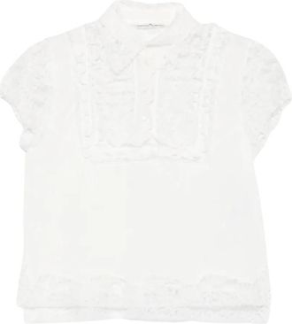 Ermanno Scervino Katoenen Poloshirt - Dames - Polos - Wit - S - Katoen - Tops