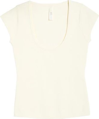 SKIMS Scoop Neck Top in Egret at Nordstrom, Size Xx-Small