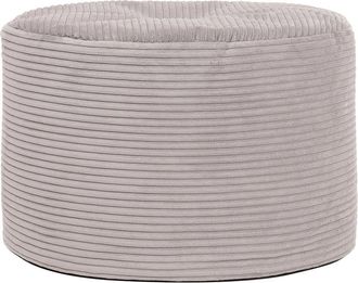 Icon Brand Puf reposapiés redondo de pana gris claro