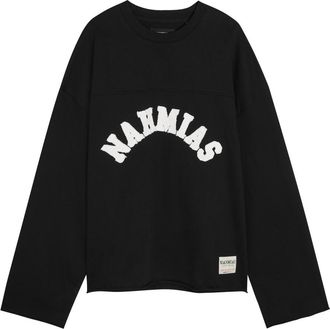 Nahmias Varsity Logo-appliqu&eacute;d Cotton T-shirt - Black - XL