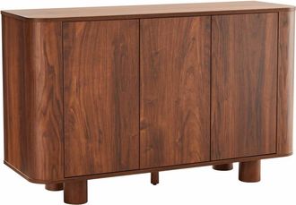 Oviala Aparador moderno rectangular de 3 puertas L120 cm madera oscura