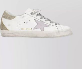 Golden Goose superstar sneakers with platinum logo detail