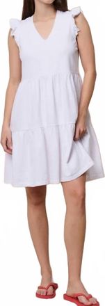 Sundry Womens Tiered Flutter Dress In Optic White