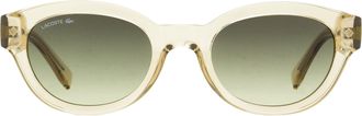 Lacoste L6024S Oval Acetate Frame Sunglasses - Beige