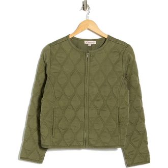 Nanette Lepore Full Zip Quilted Chambray Jacket in Prairie Sage/Scroll at Nordstrom Rack, Size X-Large