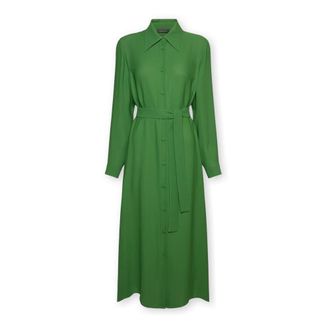Elena Miro Shirtdress met ceintuur - Dames - Shirt Kleedjes - Groen - 6XL - Kleedjes