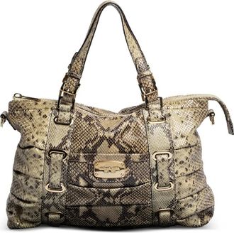 Michael Kors 2000 schoudertas van pythonleer - Beige