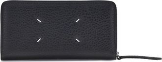 Maison Margiela Womens Embossed Leather Wallet Black Calf & Purses