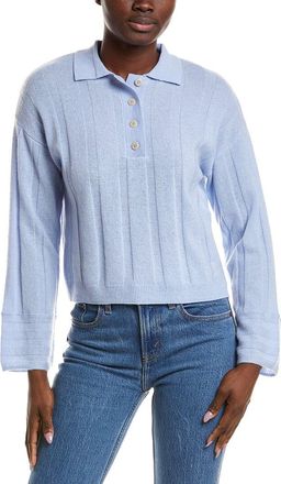 Naadam Naadam Coastal Cashmere Ribbed Polo Sweater