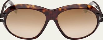 Tom Ford Inger Acetate Round Sunglasses