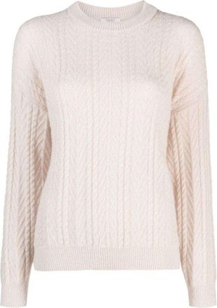PESERICO Cable-Knit Pink Wool-Blend Knitwear Jumper
