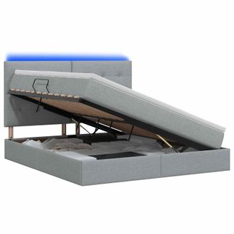 vidaXL Letto Con Contenitore Led E Materasso Grigio Chiaro Vidaxl
