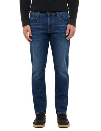 Mustang Straight-Jeans MUSTANG Herren Style Denver Straight, Herren, Gr. 34, L&auml;nge 32, blau (883 dunkelblau), Denim/Jeans, 99% Baumwolle, 1% Elasthan, unifarb