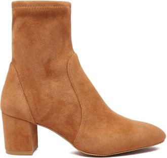 Stuart Weitzman Hazel Yuliana Leren Enkellaarzen - Dames - Laarzen met Hak - Geel - 37 EU - Leer - Schoenen