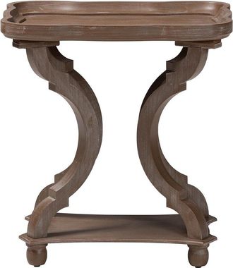 Baxton Studio Yannick French Country Antique Brown Wood End Table