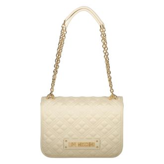 Love Moschino Elegant Bag with Golden Details - female - Love Moschino - Shoulder Bags - Beige - ONE SIZE - Bags