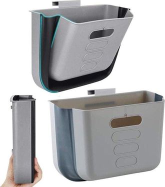No Brand Cubo De Basura Colgante Para Cocina, Peque&ntilde;o Cubo De Basura Plegable Para Montaje En Pared, Ideal Para Puertas De Armarios, Cubo De Basura Port&aacute;til De