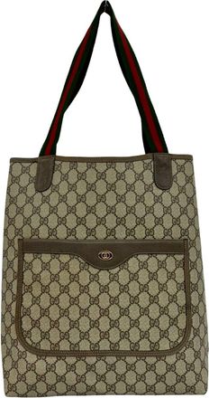 Gucci Brown Pvc Leather Handbag Tote Bag (Pre-Owned)