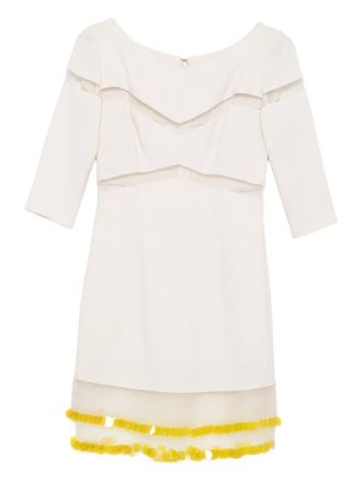 Gemy Maalouf sheer-panelled sequinned dress - women - Polyester - 38 - White