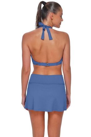 Sunsets Allison Swim Skirt Bottoms in Harbor Blue Sandbar Rib at Nordstrom, Size X-Small