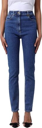 Elisabetta Franchi Flatterende High-Waisted Jeans voor elke gelegenheid - Dames - Slim Fit Jeans - Blauw - W26 - Jeans